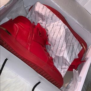 Red Hi-Top Shoes